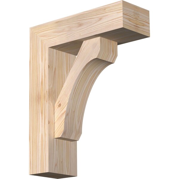 Ekena Millwork Legacy Block Smooth Bracket w/ Offset Brace, Douglas Fir, 5 1/2"W x 16"D x 20"H BKT0604X16X20LEC05SDF - main